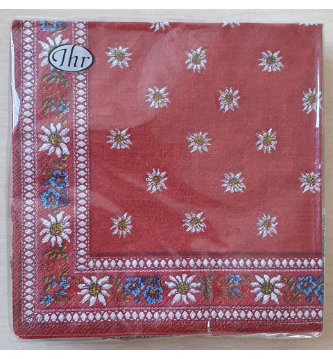 Servietten Edelweiss rot