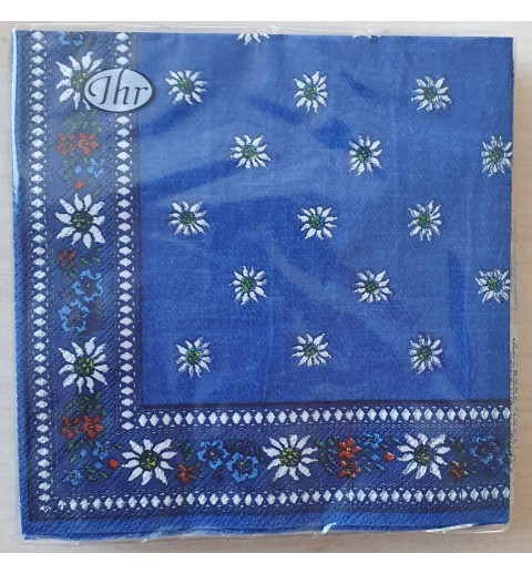 Servietten Eelweiss blau