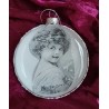 Glaskugel flach Nostalgie "Mädchen von der Seite ",y7h