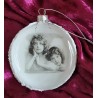 Glaskugel flach Nostalgie "Zwei Engel-Mädchen"