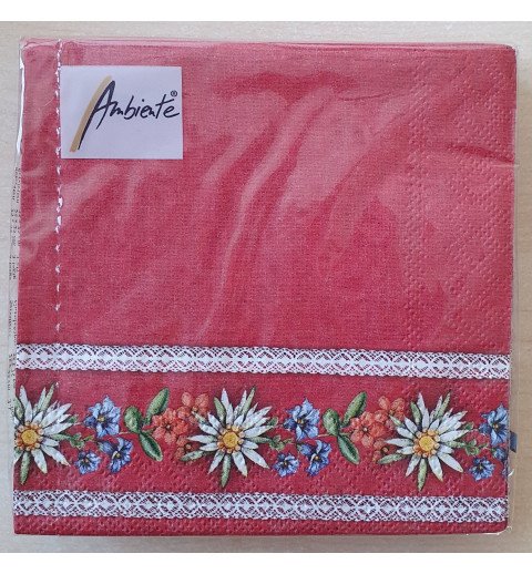 Servietten Edelweiss rot