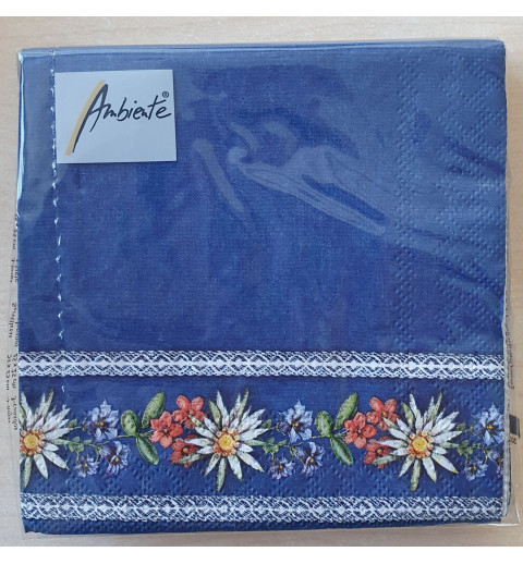 Servietten Edelweiss blau