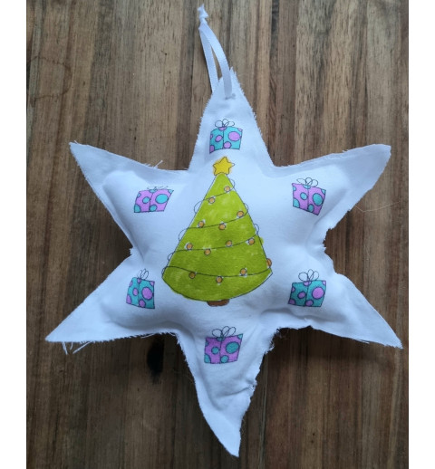 Stoff Stern zum Aufhängen " Weihnachtsbaum "