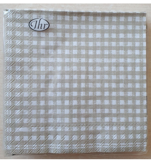 Servietten Karomuster fein taupe