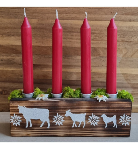 Adventsgesteck Alpenfeeling rot