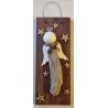 Schild Schwemmholz Engel/Sterne gold