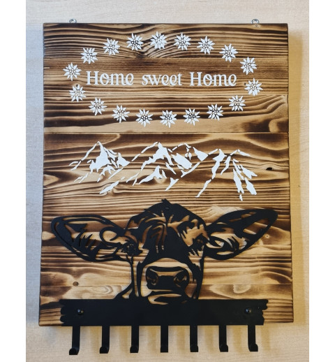 Garderobe Kuhkopf/Home sweet Home geflammt