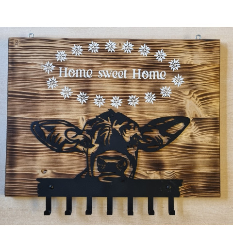 Garderobe Kuhkopf/Home sweet Home geflammt