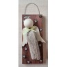 Schild Schwemmholz Engel Masche gelb
