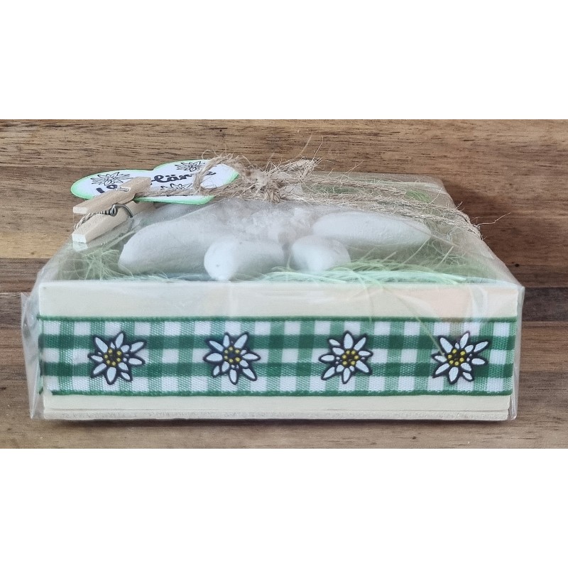 Edelweiss  " Vo Härze "  hellgrün/kariert