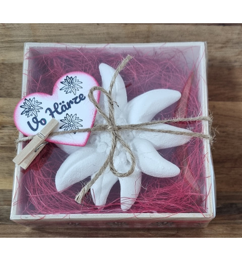 Edelweiss  " Vo Härze "  rot/kariert