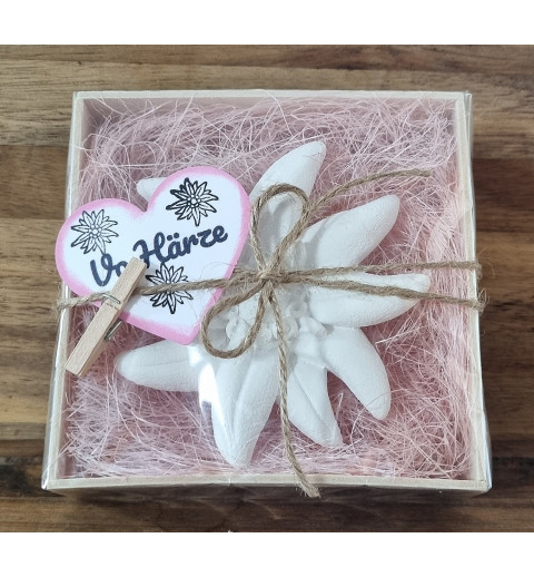 Edelweiss  " Vo Härze "  rosa/braun