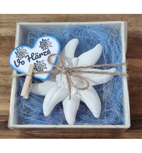 Edelweiss  " Vo Härze "  blau/kariert