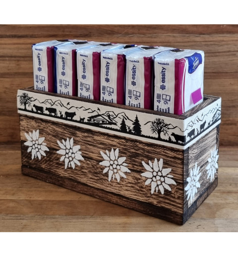 Taschentuch Böxli geflammt "Edelweiss/creme"