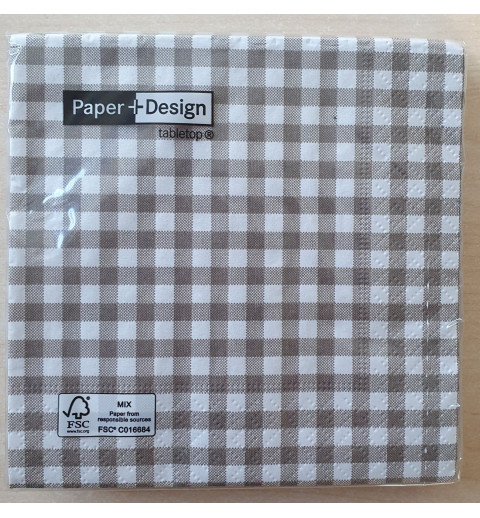 Servietten Karomuster grob taupe