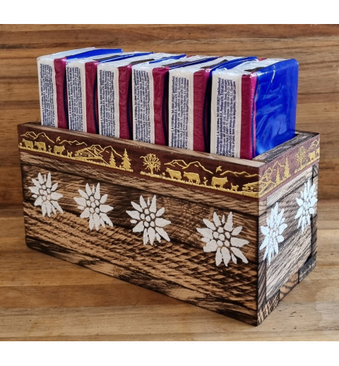 Taschentuch Böxli geflammt "Edelweiss/braun"