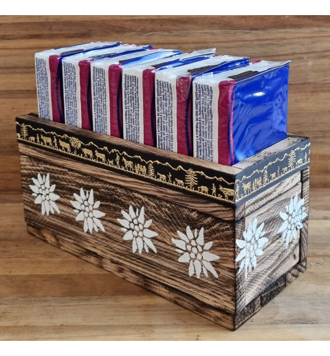 Taschentuch Böxli geflammt "Edelweiss/schwarz"
