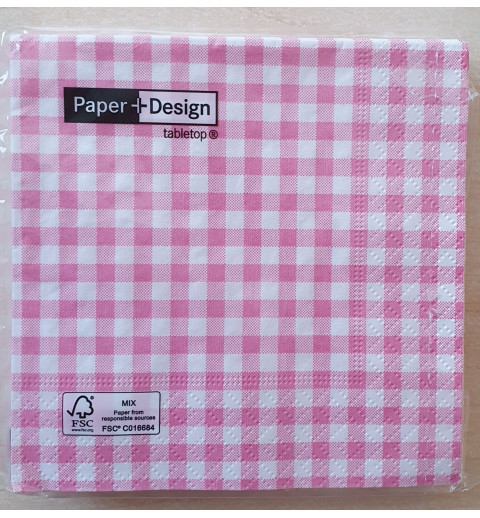 Servietten Karomuster grob rosa
