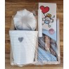 Tee Set " Herz" Band Schmetterlinge/creme