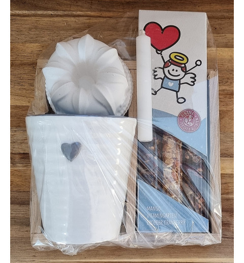 Tee Set " Herz" Band Schmetterlinge/creme