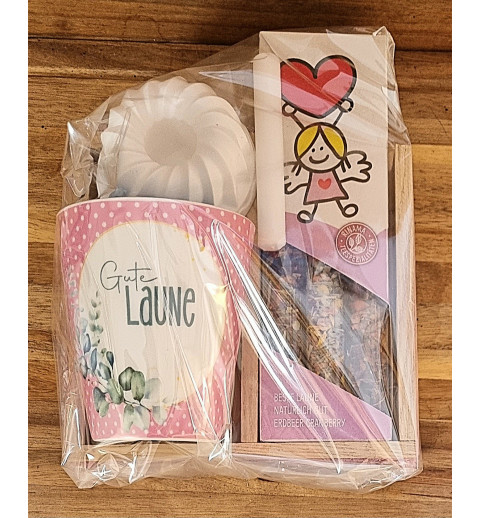 Tee Set " Gute Laune " Band altrosa