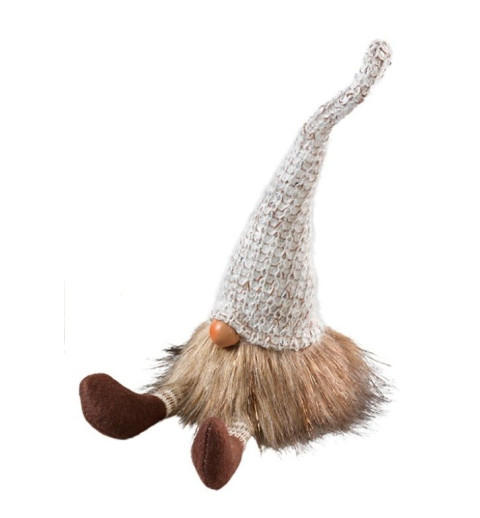 Wichtel sitzend  beige/glitzer