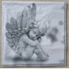 Serviette Engel Figur weiß