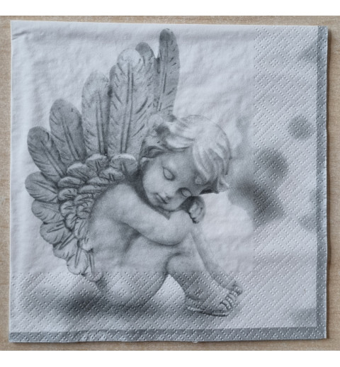 Serviette Engel Figur weiß