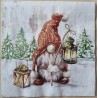 Serviette Wichtel mit Laterne