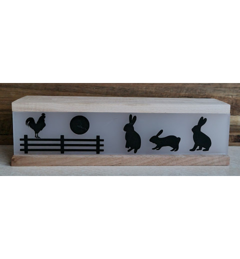 Led Lichterbalken " Kaninchen/krähender Hahn "