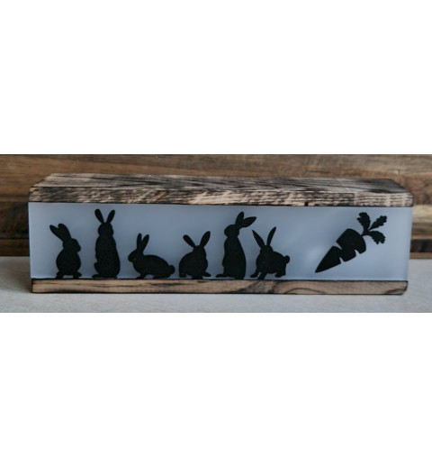 Led Lichterbalken " Kaninchen/Karotte " geflammt