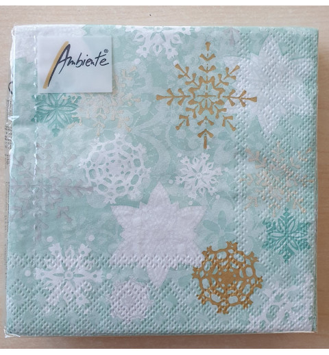 Servietten Schneeflocken mint