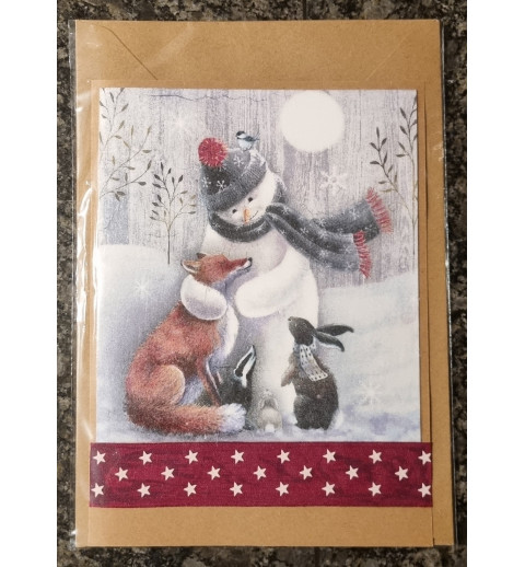 Karte " Schneemann/Fuchs