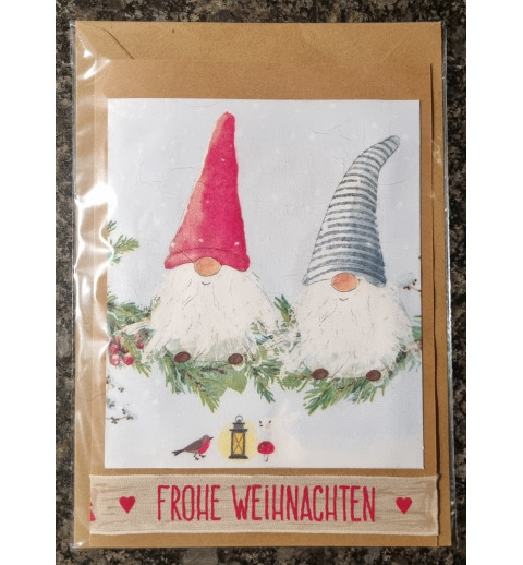 Karte " Zwei Wichtel auf Ast "