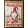 Karte  " Wichtel mit Weihnachtskugeln "