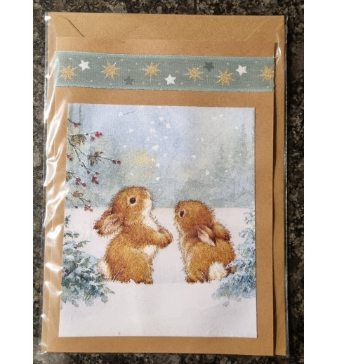 Karte  " Hasen im Schnee "