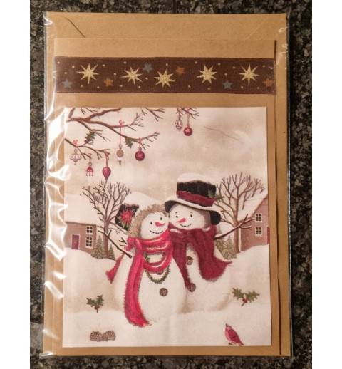 Karte  " Schneemann Paar "