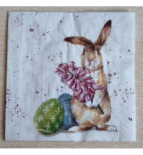 Serviette Kaninchen/zwei Eier