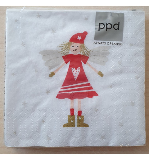 Servietten Engel Mädchen rot
