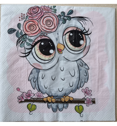 Serviette  " Eulen Lady "