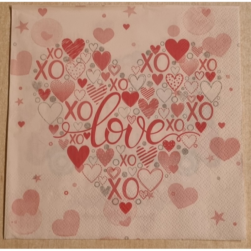 Serviette Wichtel/Happy Valentine's