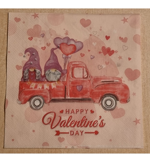 Serviette Wichtel/Happy Valentine's