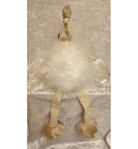 Kantenhocker Huhn weiss