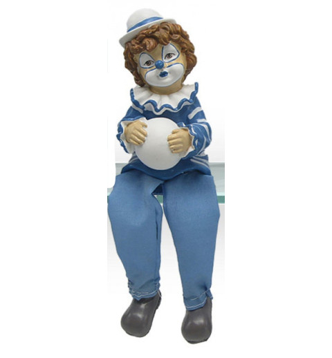 Kantenhocker Clown mit Ball blau