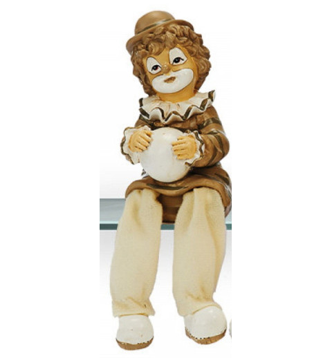 Kantenhocker Clown mit Ball beige