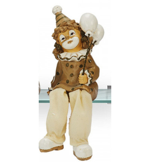 Kantenhocker Clown mit Luftballons beige