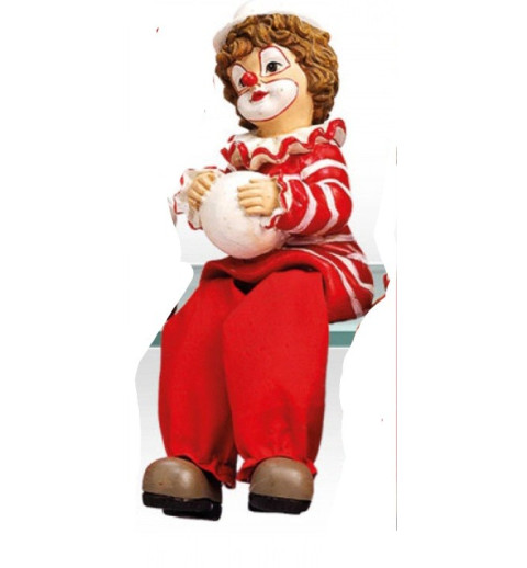Kantenhocker Clown mit Ball rot