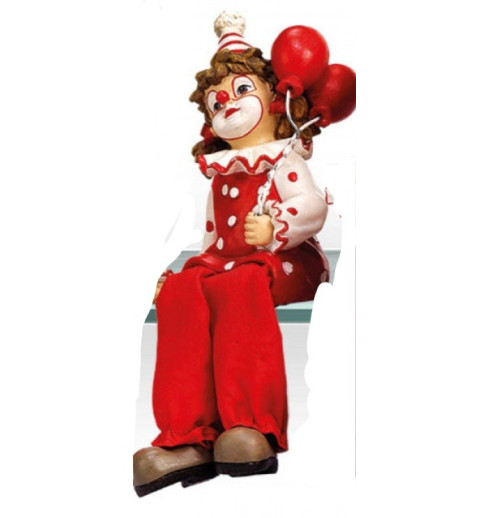 Kantenhocker Clown mit Luftballons rot