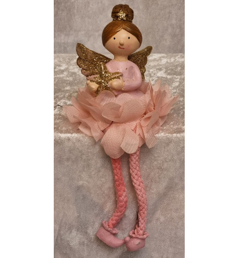 Kantenhocker Engel mit stern rosa/gold
