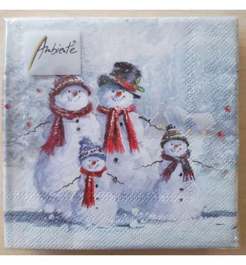 Servietten Schneemann Familie
